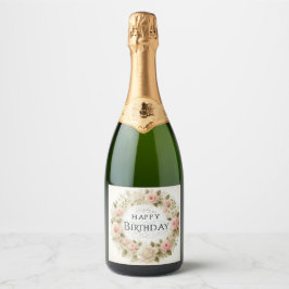 vintage Rosen Kranz Champagnerflaschen Etikett