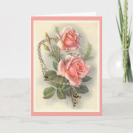 Vintage Rosen mit Rosary Karte