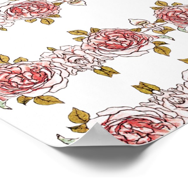 Vintage Rosen Poster (Ecke)