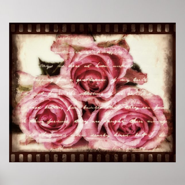 Vintage Rosen Poster (Vorne)