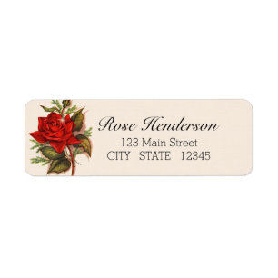 Vintage Rosen-romantische Rücksendeadresse