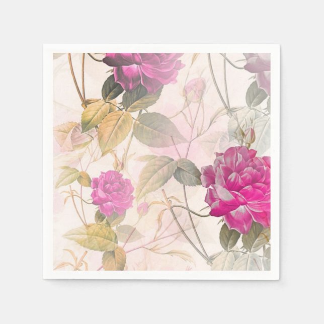 Vintage Rosen Serviette (Vorderseite)