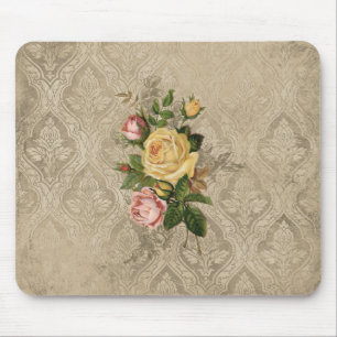 Vintage Rosen und Damast Mousepad