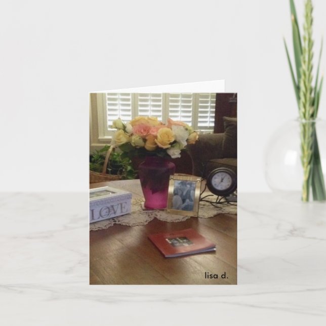 Vintage Rosen und Spitze Karte (Vorderseite)