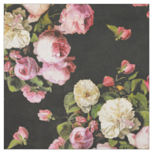 Vintage Rosen und Weiße Rosen Stoff