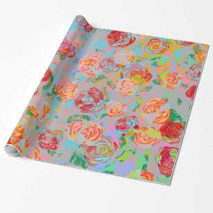 Vintage Rosen - Verpackungs-Papier Geschenkpapier
