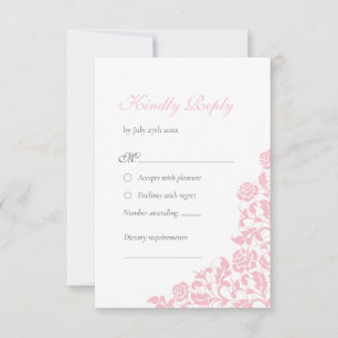 Vintage Rosenblütenhochzeit RSVP Karte
