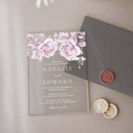 Vintage Rosenhochzeit Acryleinladungen