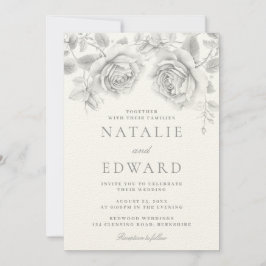 Vintage Rosenhochzeit Einladung