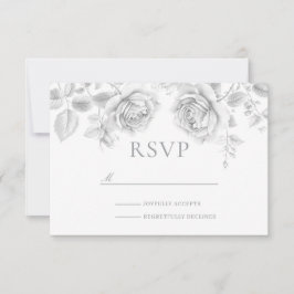 Vintage Rosenhochzeit RSVP Karte