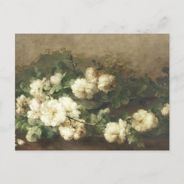 Vintage Rosenölmalerei von Margaretha  Postkarte (Vorderseite)
