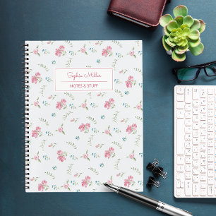 Vintage Rosenrosen Monogramm Ihr Name Notizbuch