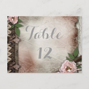 Vintage Rosenstrahlen Hochzeitskarte Tischnummer