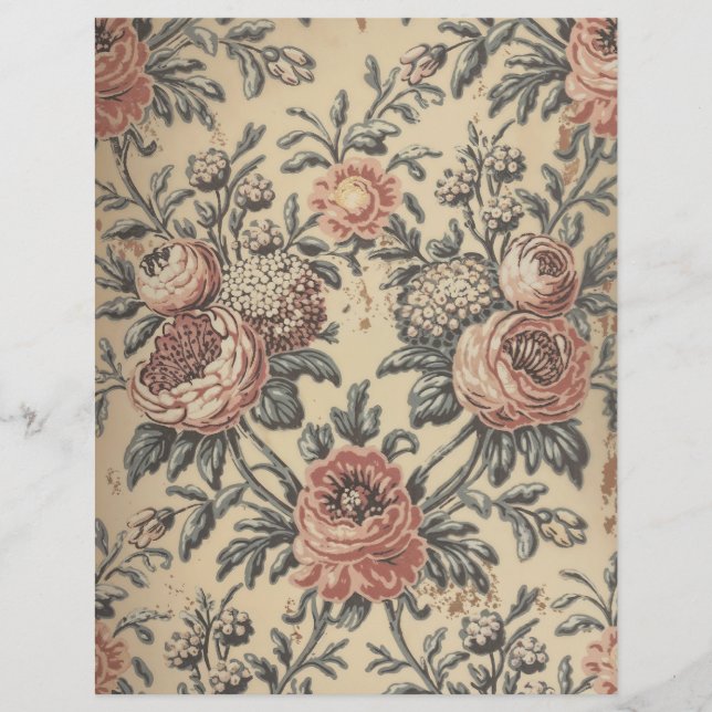 Vintage roses shabby chic scrapbook paper (Vorderseite)