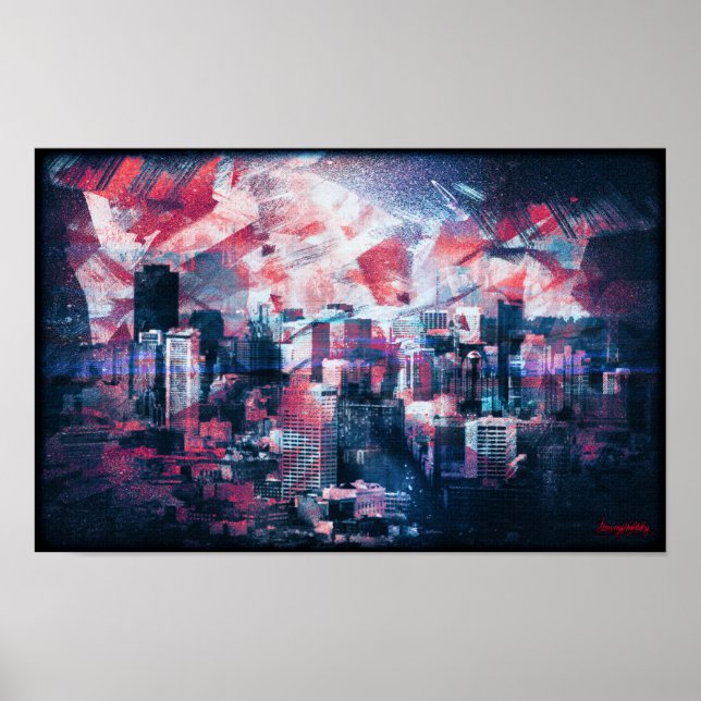 Vintage Rostlandschaft des San francisco dunkel Poster (Vorne)