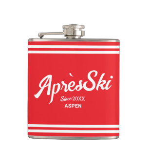 Vintage Rot Après-Ski Benutzerdefiniertes Skiresor Flachmann