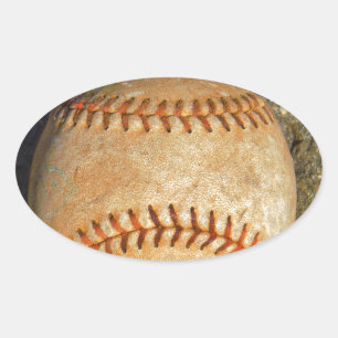 Vintage Rot-Naht Ovaler Aufkleber