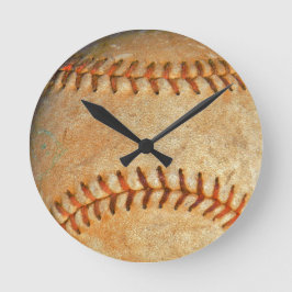 Vintage Rot-Naht Runde Wanduhr