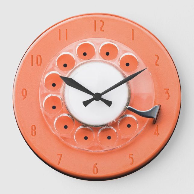 Vintage Rotary Dial Novelty Wall Clock Große Wanduhr (Vorderseite)