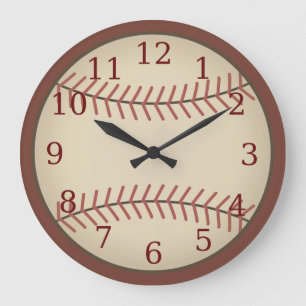 Vintage rote Baseballuhr Große Wanduhr