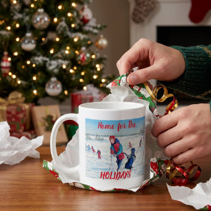 VINTAGE Rote & Blaue FEIERTAGE Personalisieren Kaffeetasse