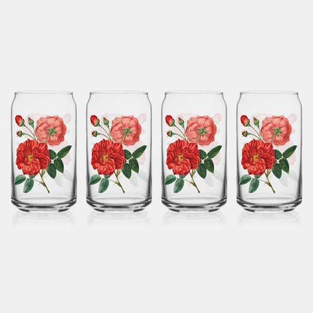 Vintage Rote Blume Dosenglas (Vorderseite)