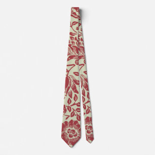 Vintage rote Blumenmuster Krawatte