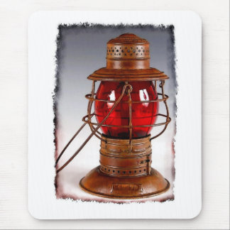 Vintage rote Eisenbahn-Laterne Mousepad