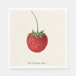 Vintage Rote Erdbeere-Illustration Serviette