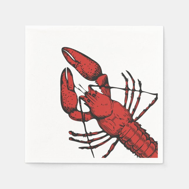 Vintage rote Hummergestaltung Serviette (Vorderseite)