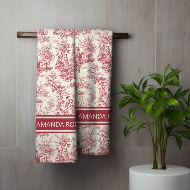 Vintage rote Joule Badhandtuch Set (Von Creator hochgeladen)