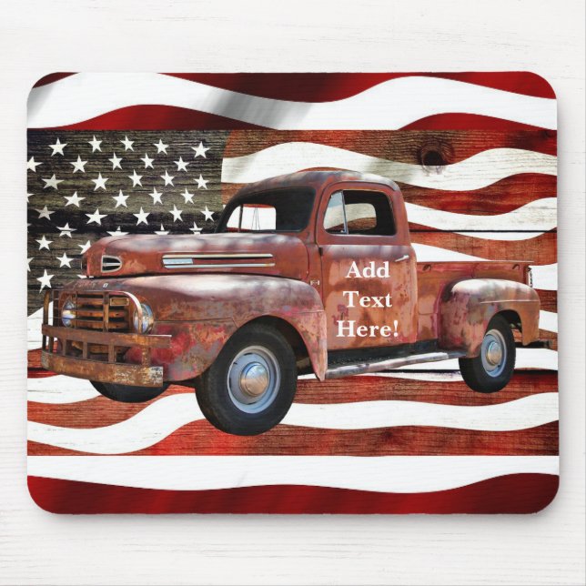 Vintage rote LKW-Fahne Mousepad (Vorne)