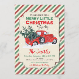 Vintage rote LKW-WeihnachtsParty Einladung