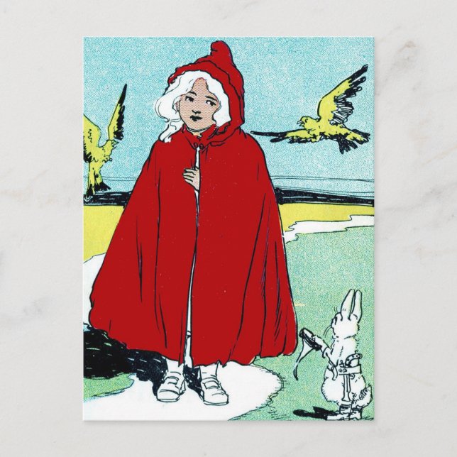 Vintage Rote Reithood Postkarte (Vorderseite)