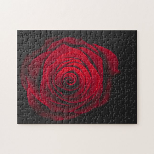 Vintage rote Rose auf schwarzem Hintergrund (Horizontal)