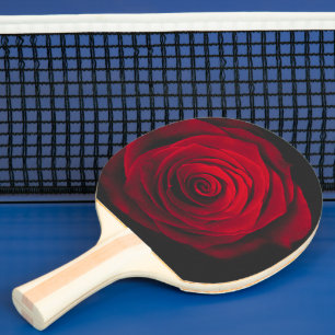 Vintage rote Rose auf schwarzem Hintergrund Tischtennis Schläger