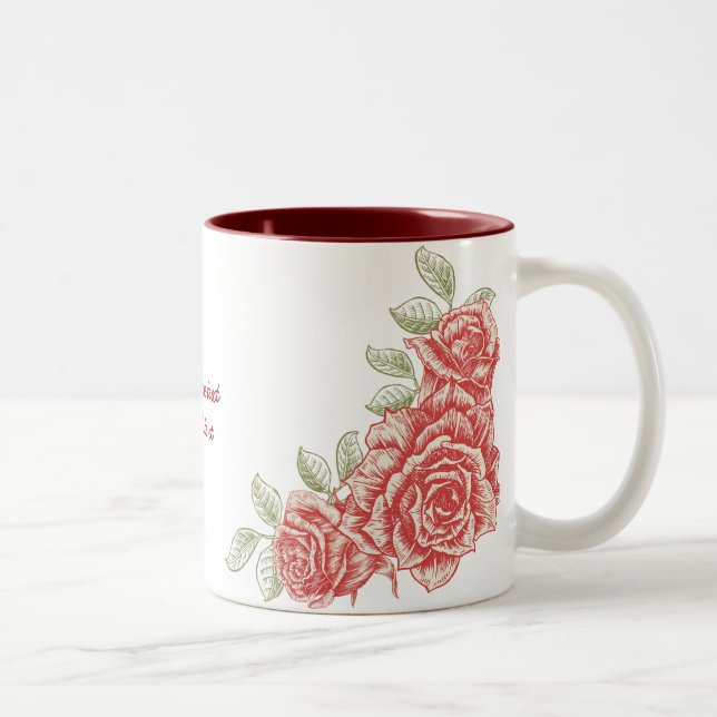 Vintage rote Rose benutzerdefinierte Tasse (Rechts)