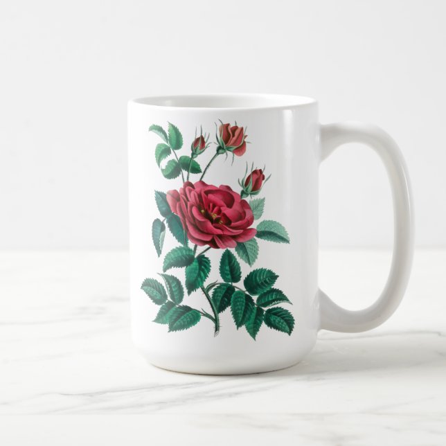 Vintage Rote Rose Kaffeetasse (Rechts)