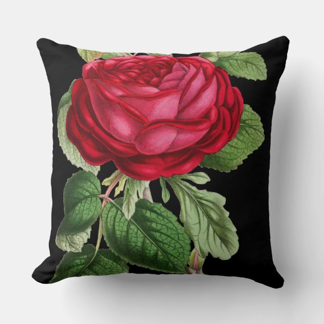 Vintage Rote Rose Kissen (Vorderseite)