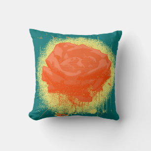 Vintage Rote Rose Kunst Kissen