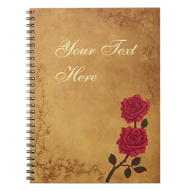 Vintage Rote Rose Notizblock (Vorderseite)