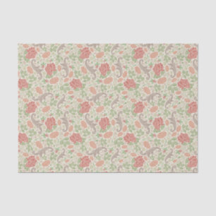 Vintage Rote Rose Rosa Nelken Mums Floral Seidenpapier