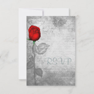 Vintage Rote Rose RSVP Karte