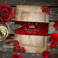 Vintage Rote Rose Schwarzes Gold