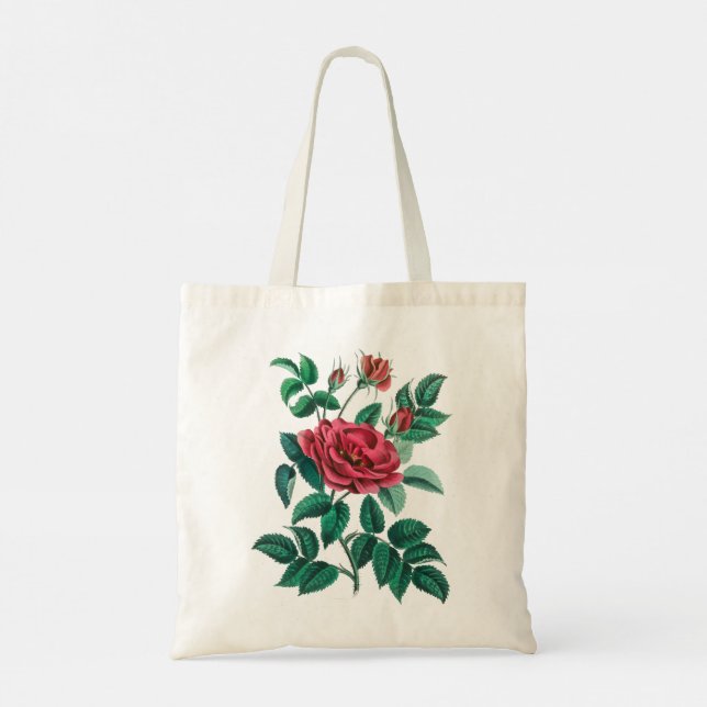 Vintage Rote Rose Tragetasche (Rückseite)