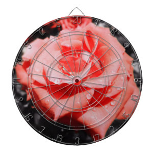 Vintage Rote Rosen Dartscheibe