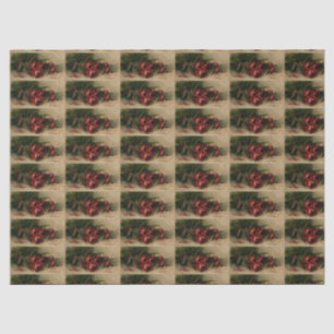 Vintage Rote Rosen Entsprechendes kleines Muster Seidenpapier