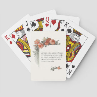 Vintage Rote Rosen Gastgeschenk Hochzeit Deck Spielkarten