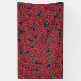 Vintage Rote Rosen Muster Valentine Art Blume Banner