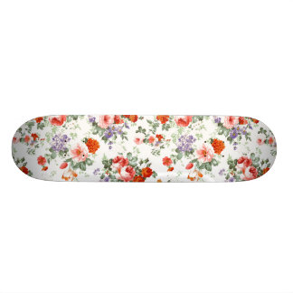 Vintage Rote Rosen und Blumen Skateboard